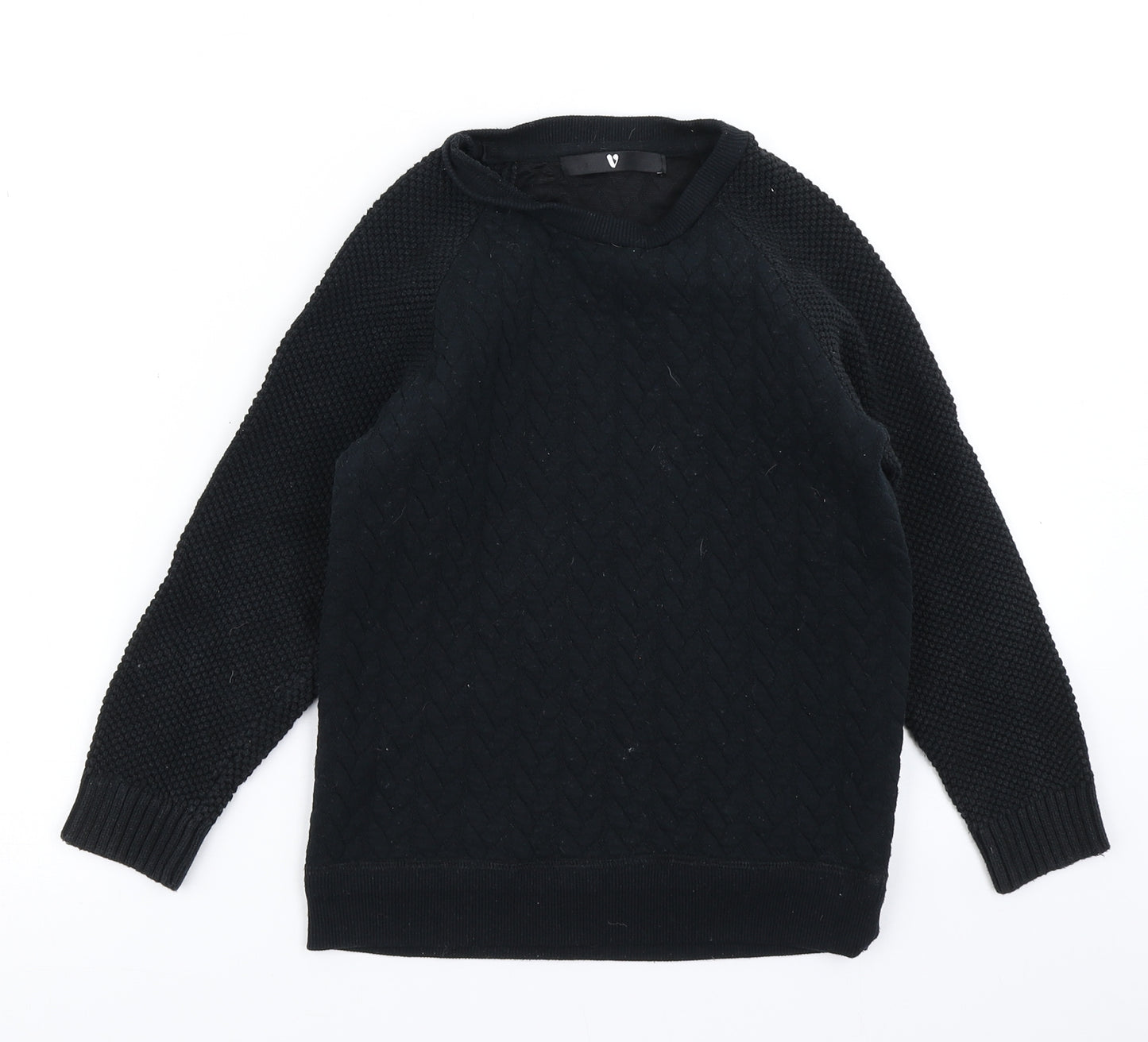 V by Very Boys Black   Pullover Sweatshirt Size 7-8 Years
