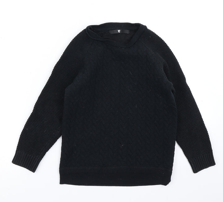 V by Very Boys Black Pullover Sweatshirt Size 7-8 Years