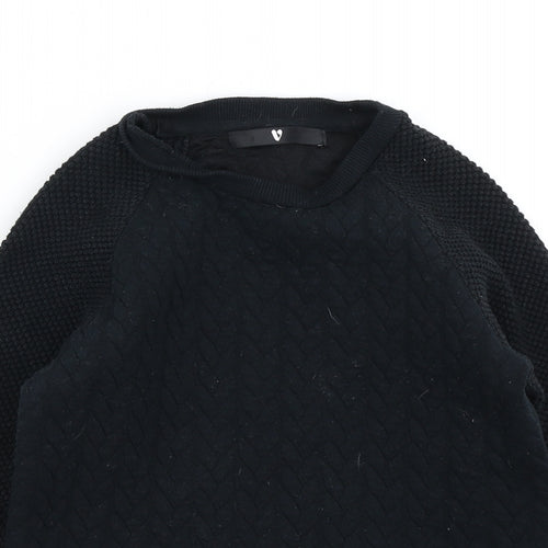 V by Very Boys Black   Pullover Sweatshirt Size 7-8 Years