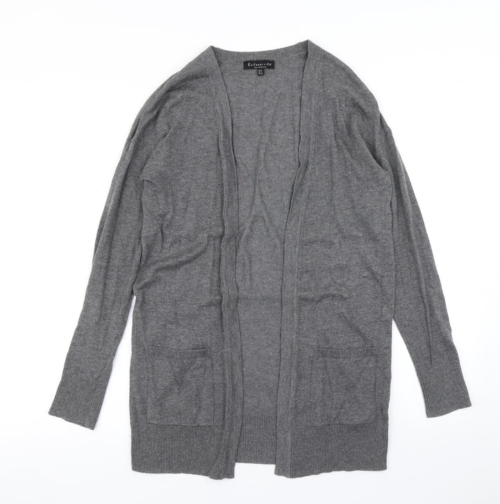 F&F Womens Grey  Knit Cardigan Jumper Size 6