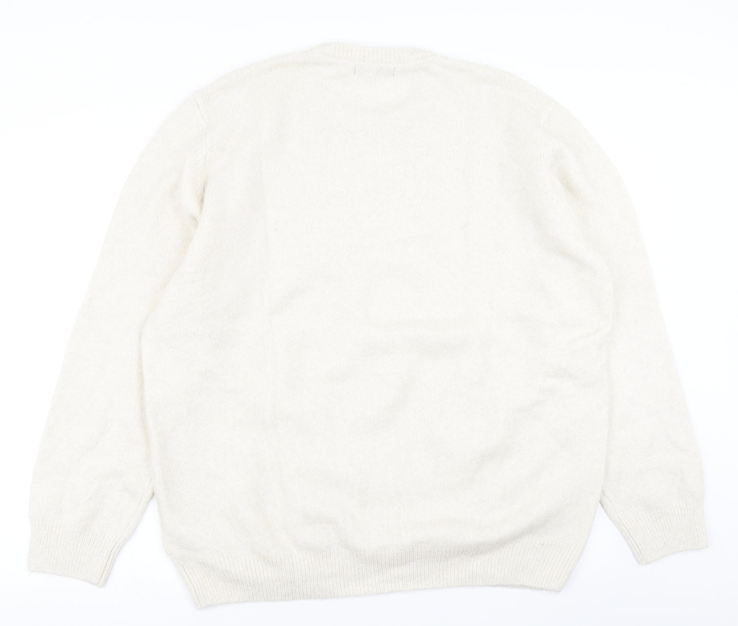 M&S Collection Mens Ivory  Knit Pullover Jumper Size 2XL