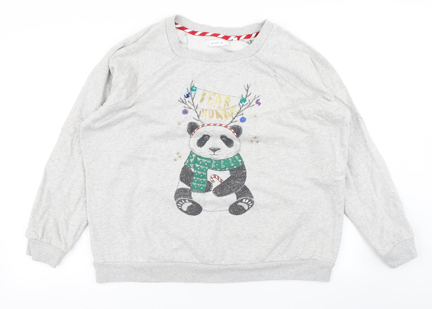 NEXT Womens Grey   Pullover Sweatshirt Size XL  - Christmas jumper