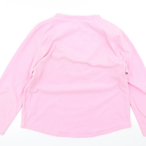 Secret Possesions Womens Pink Solid Fleece Top Pyjama Top Size M