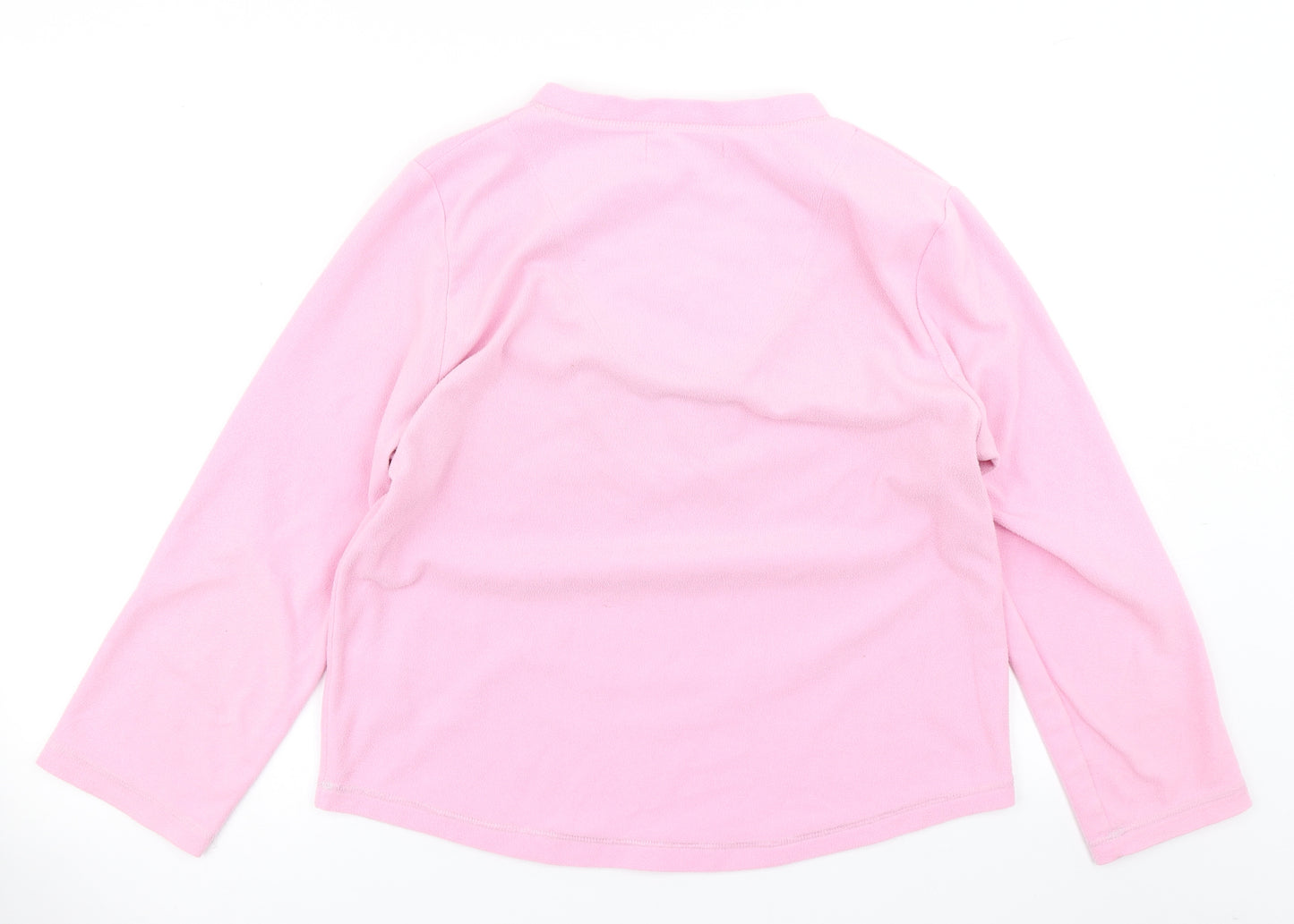 Secret Possesions Womens Pink Solid Fleece Top Pyjama Top Size M