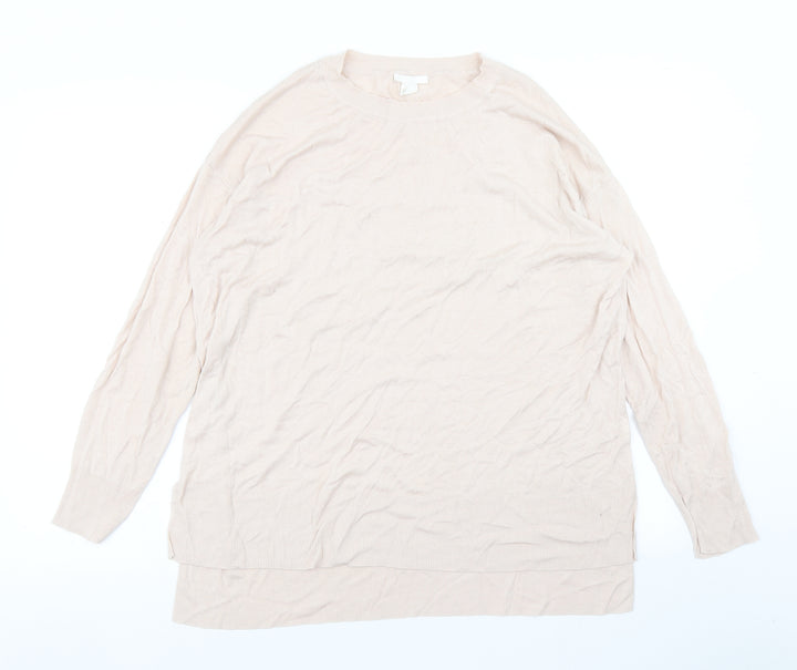 H&M Womens Beige Knit Pullover Jumper Size L