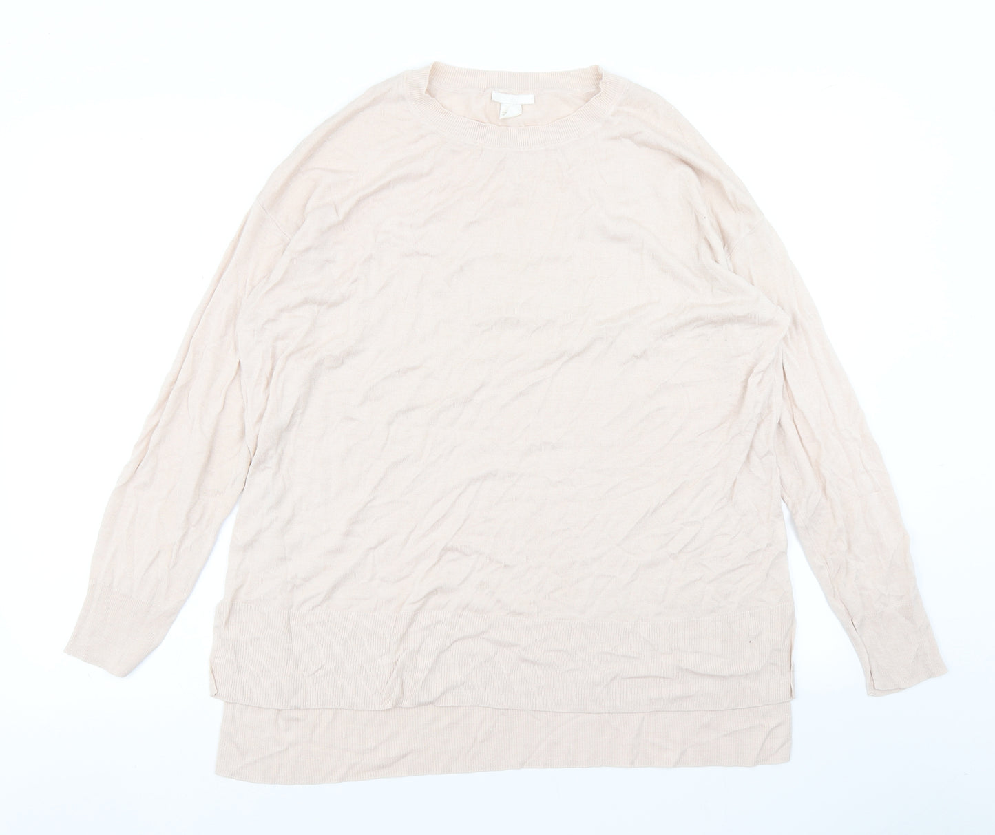 H&M Womens Beige  Knit Pullover Jumper Size L