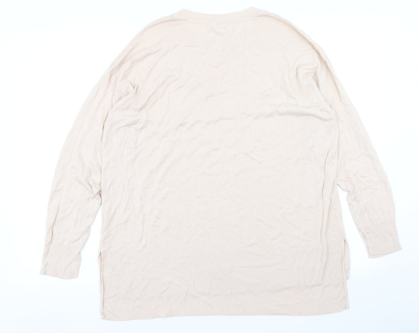 H&M Womens Beige  Knit Pullover Jumper Size L
