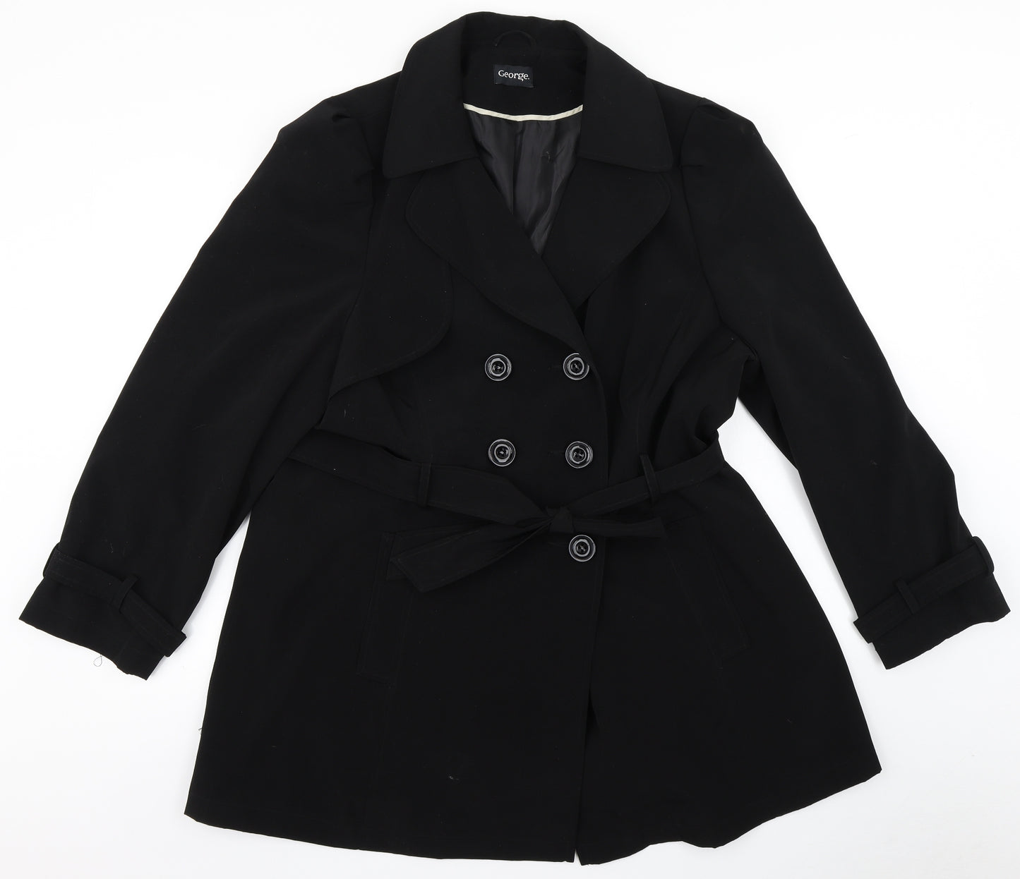 George Womens Black   Overcoat Coat Size 20