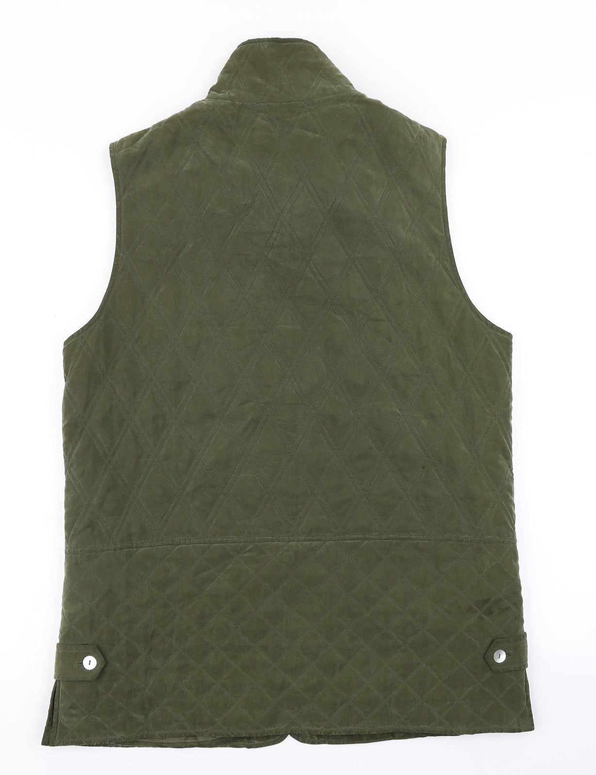 Touch of Silk Womens Green Argyle/Diamond  Gilet Coat Size 12
