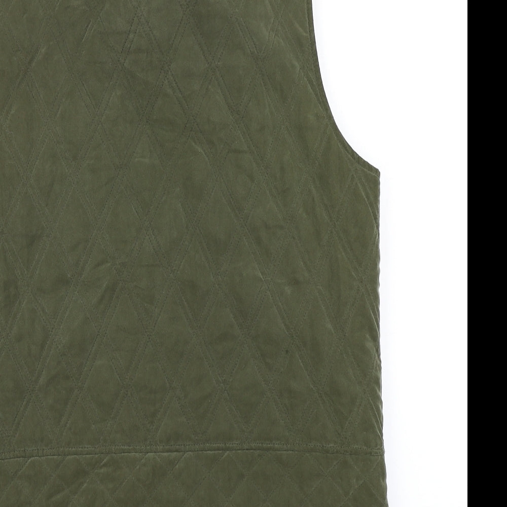 Touch of Silk Womens Green Argyle/Diamond  Gilet Coat Size 12