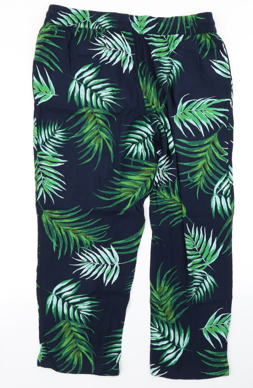 M&S Womens Blue Floral  Harem Trousers Size 14 L24 in