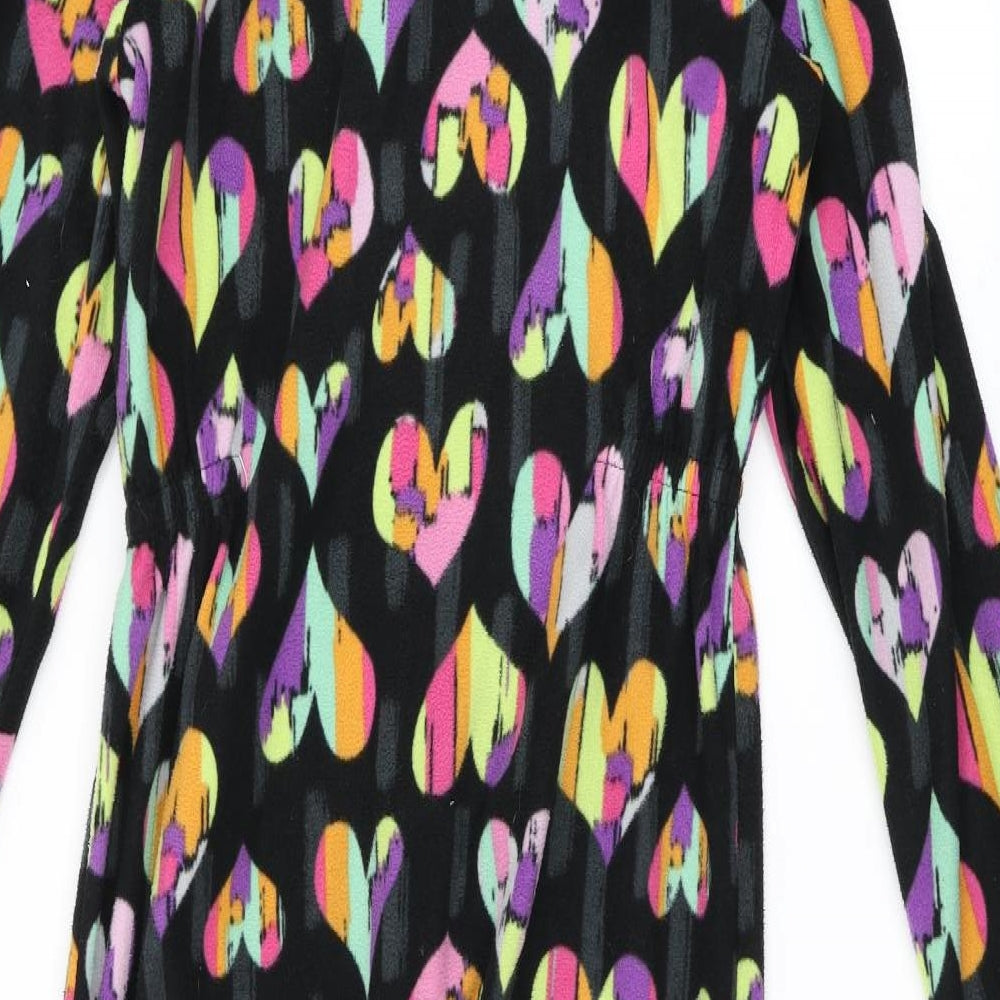 Komar Kids Girls Black Spotted Fleece Top One Piece Size 14 Years  - Heart print