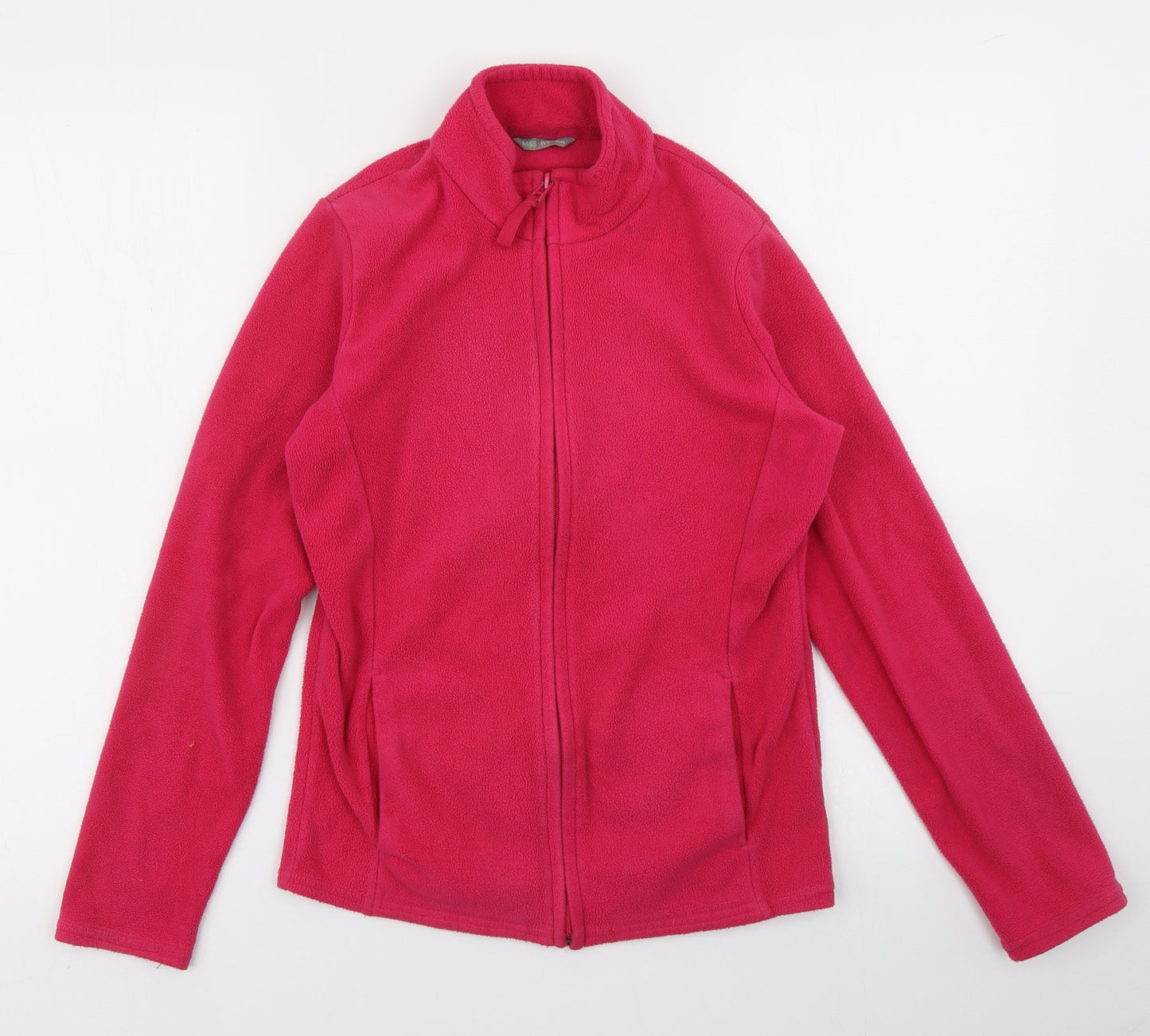 M&S Womens Pink  Fleece Full Zip Sweatshirt Size 8