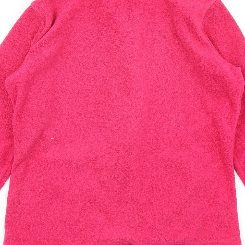 M&S Womens Pink  Fleece Full Zip Sweatshirt Size 8