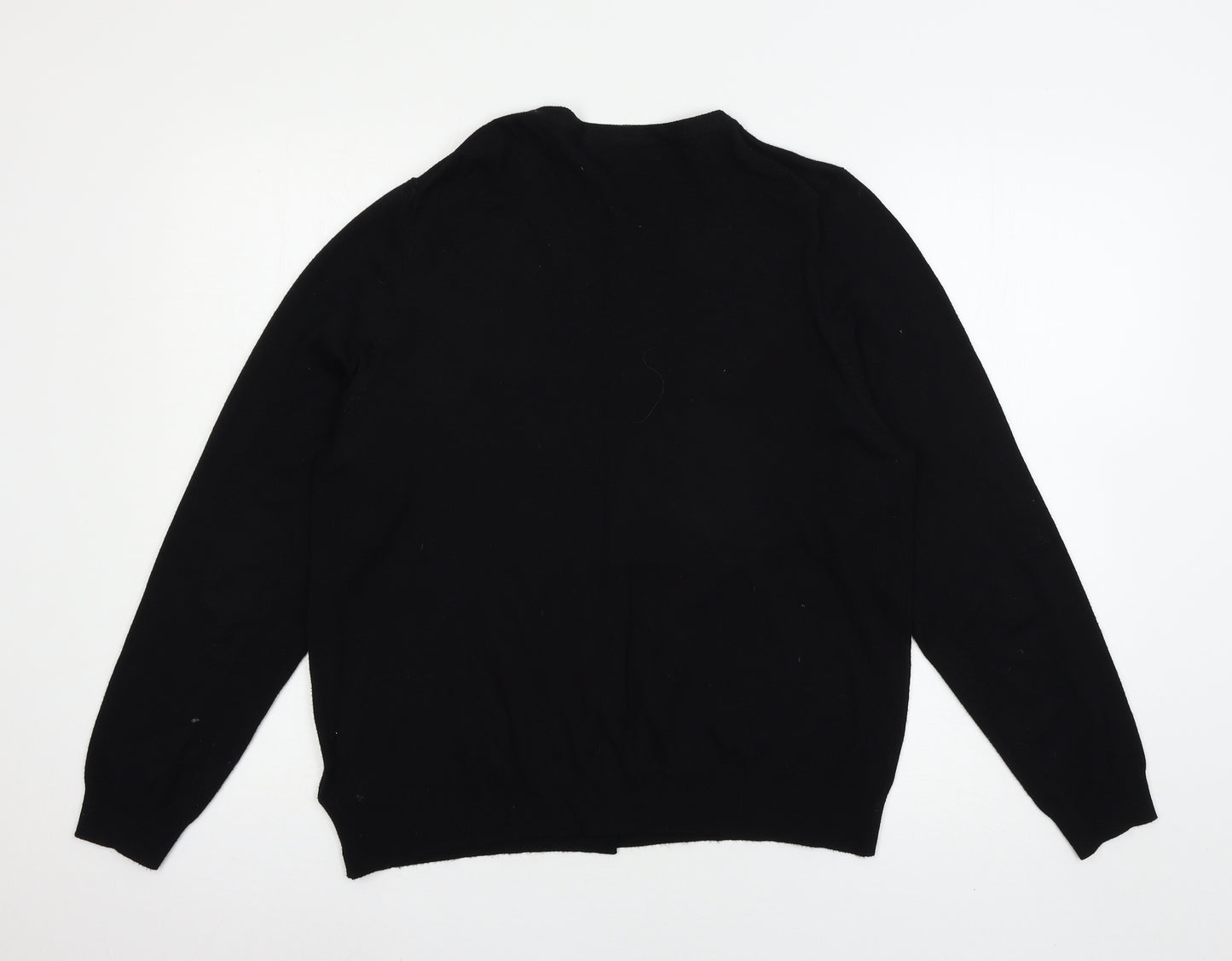 Marks and Spencer Womens Black Floral Knit Cardigan Jumper Size 18