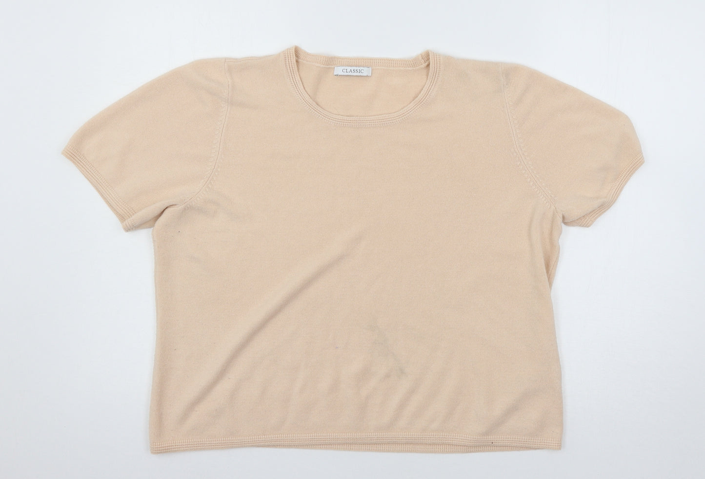 Marks and Spencer Womens Pink  Knit Basic T-Shirt Size 18