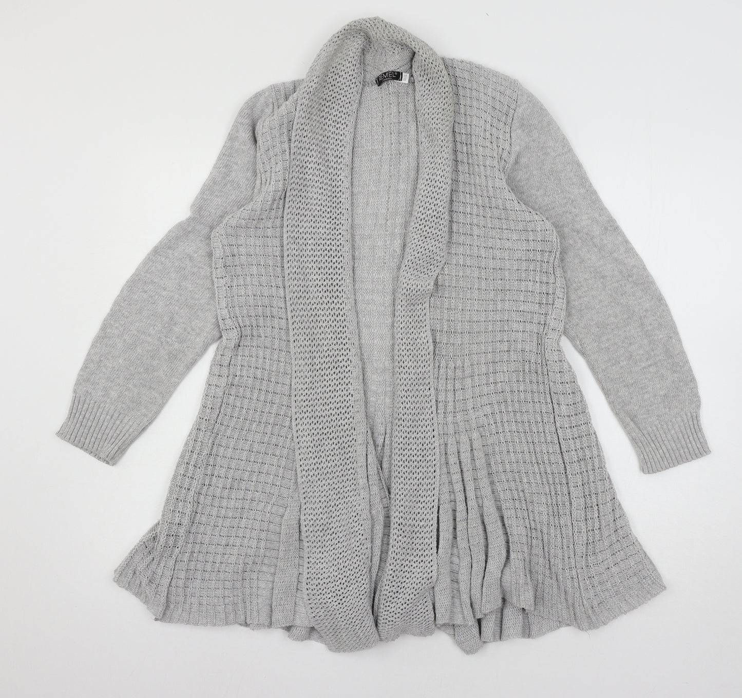 Remel Womens Grey  Knit Cardigan Jumper Size M
