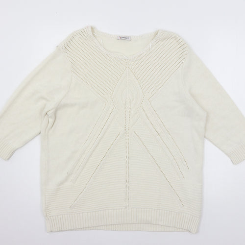 Damart Womens White  Knit Pullover Jumper Size 18