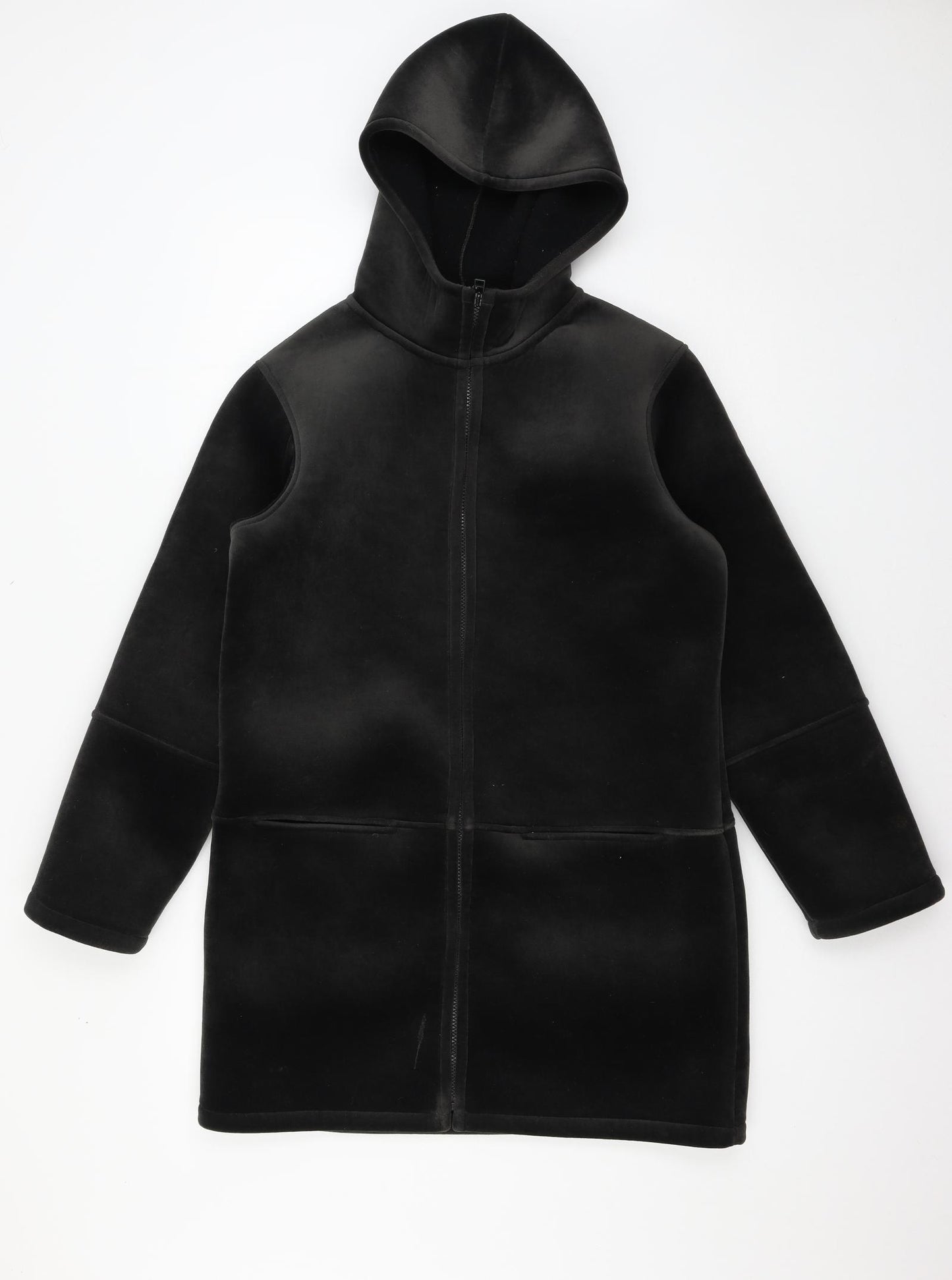 NEXT Womens Grey  Velour Parka Coat Size 10