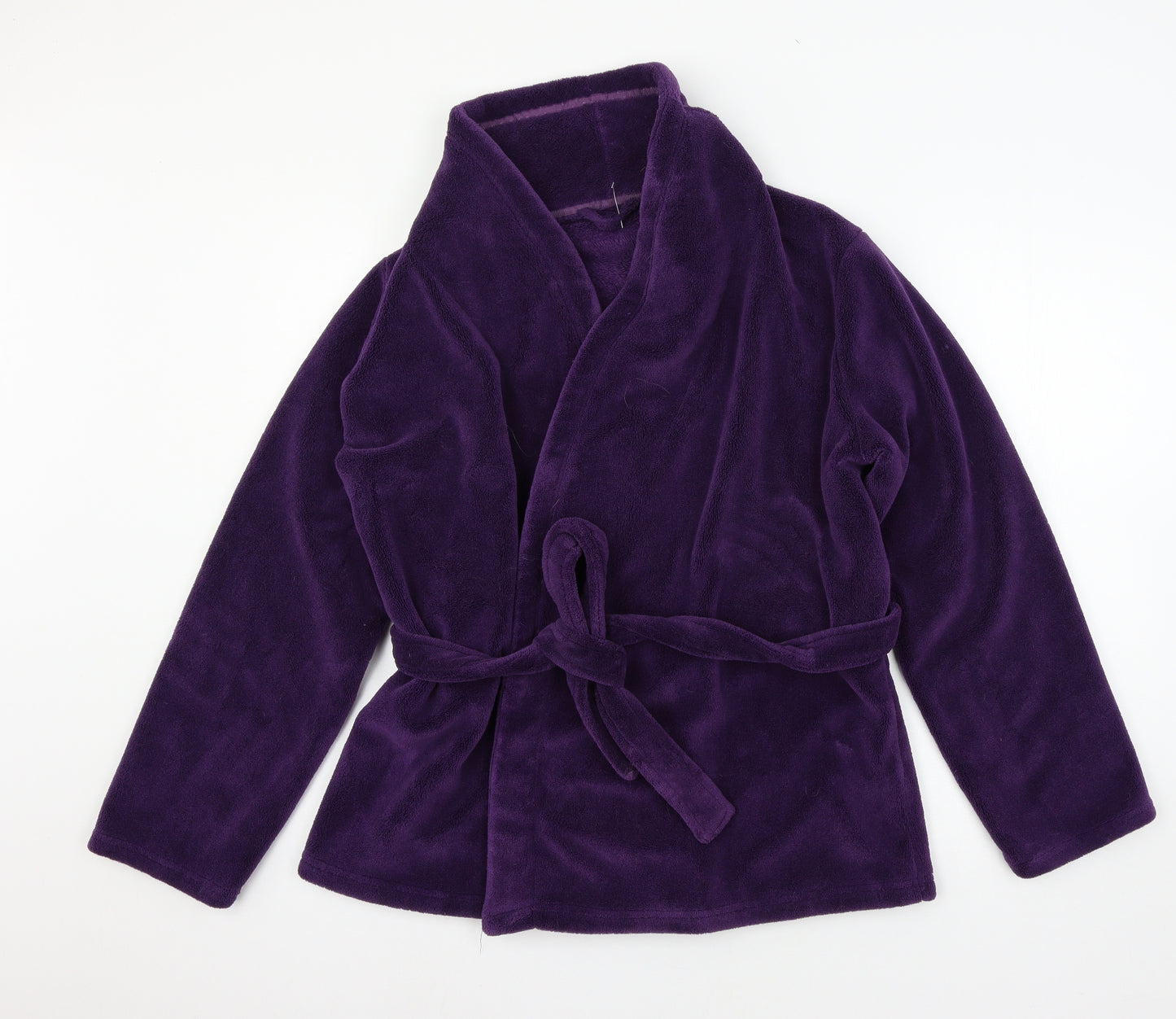 Marks and Spencer Womens Purple Solid Microfibre Top Robe Size 12