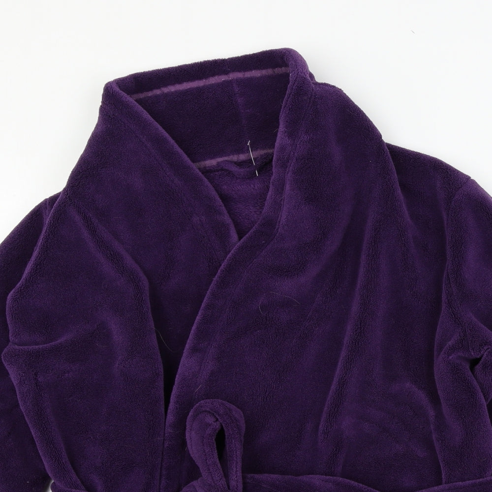 Marks and Spencer Womens Purple Solid Microfibre Top Robe Size 12