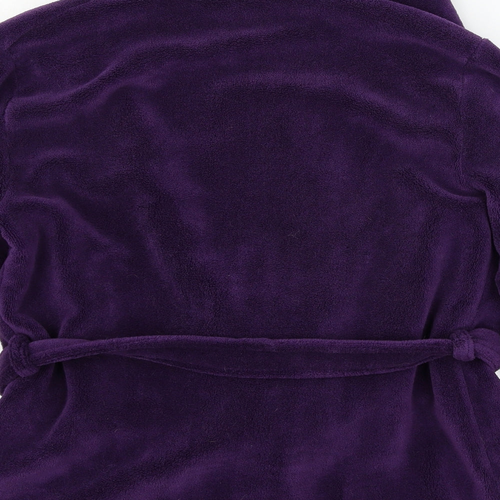 Marks and Spencer Womens Purple Solid Microfibre Top Robe Size 12
