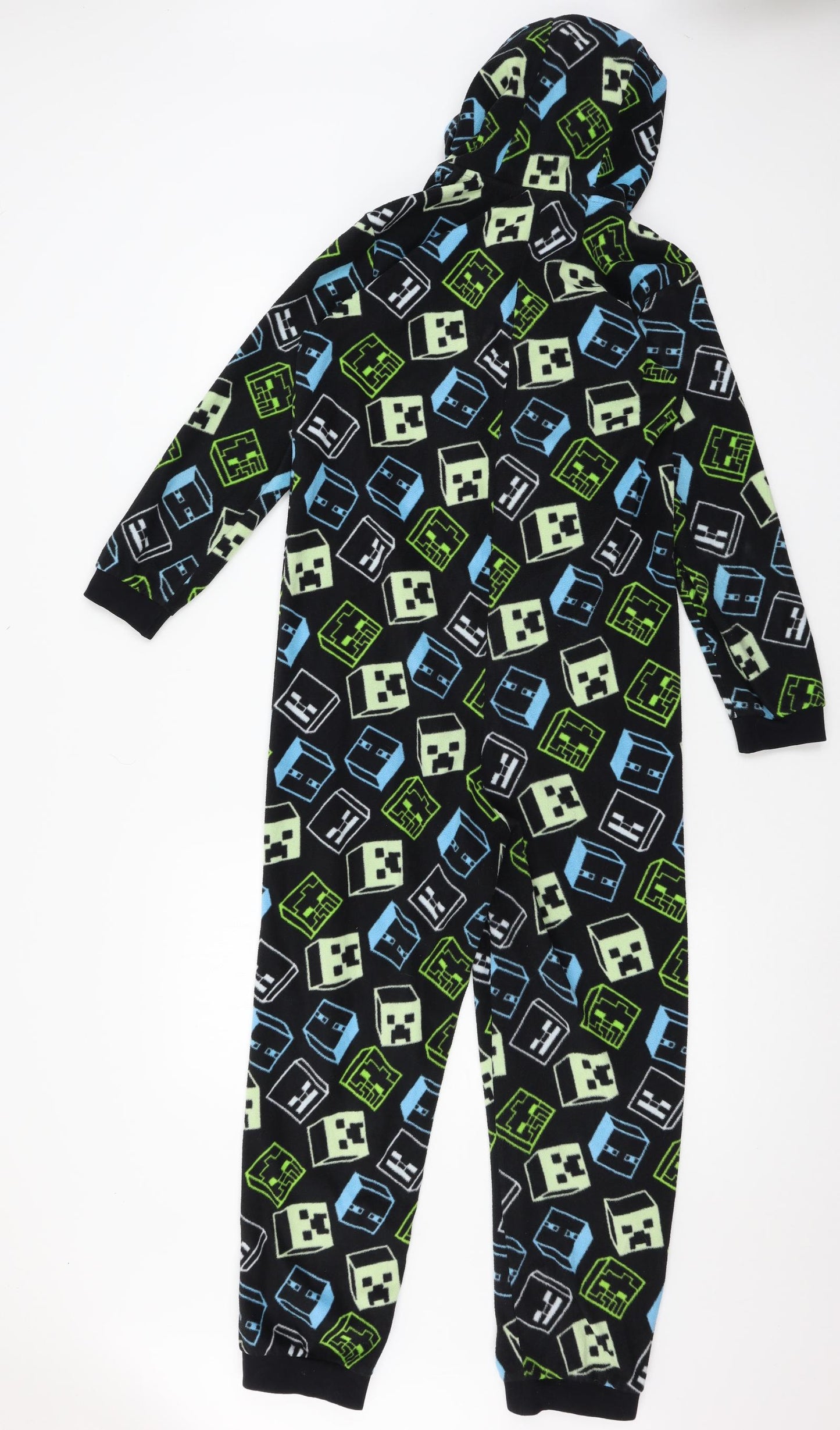 Minecraft Boys Black Geometric Fleece  One Piece Size 12-13 Years  - Minecraft
