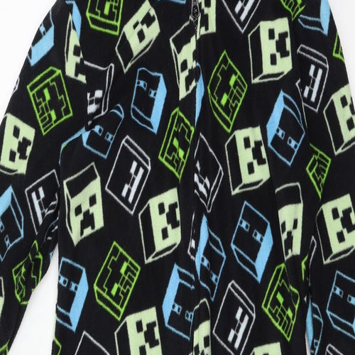 Minecraft Boys Black Geometric Fleece  One Piece Size 12-13 Years  - Minecraft