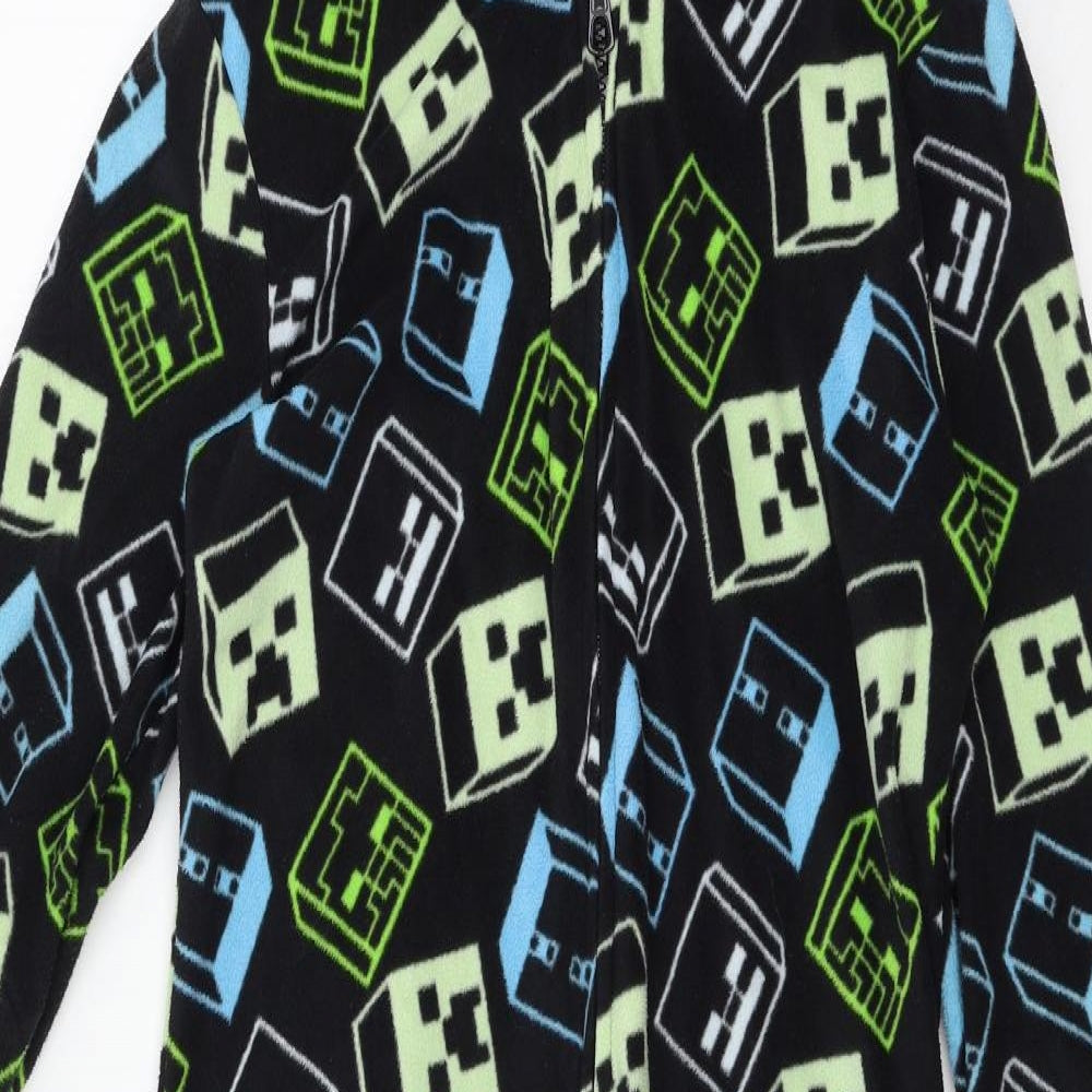 Minecraft Boys Black Geometric Fleece  One Piece Size 12-13 Years  - Minecraft