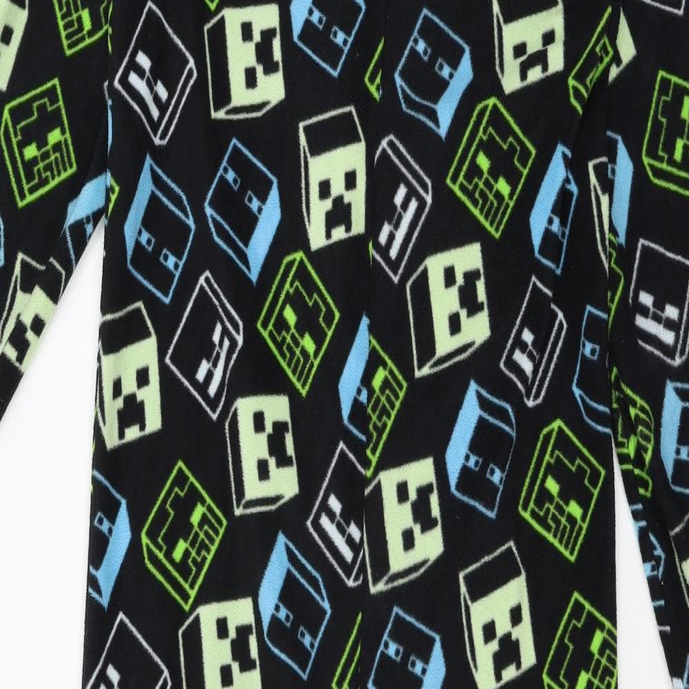 Minecraft Boys Black Geometric Fleece  One Piece Size 12-13 Years  - Minecraft