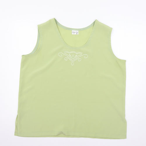 Michael Gold Womens Green   Basic Blouse Size 2XL