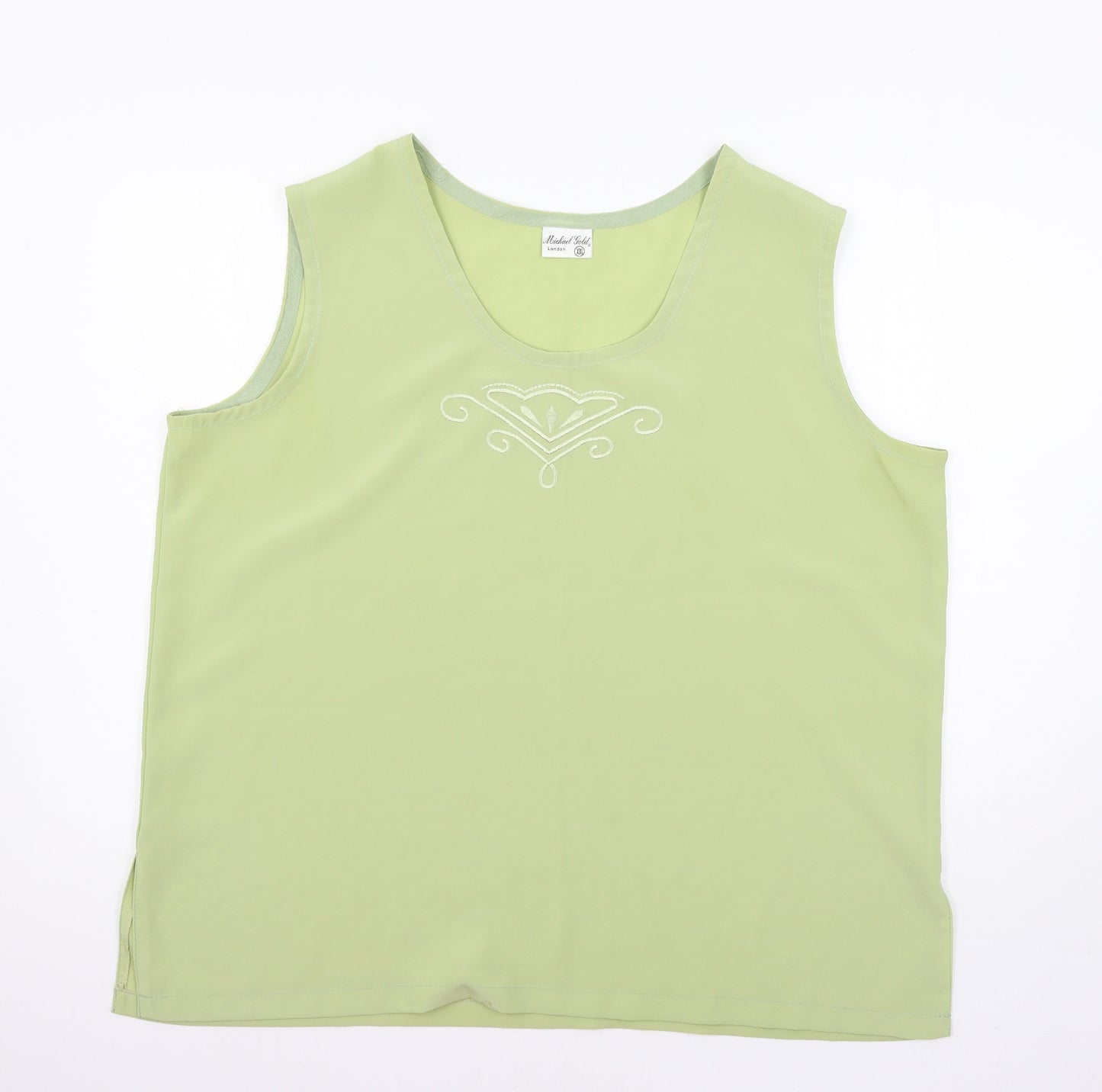 Michael Gold Womens Green   Basic Blouse Size 2XL
