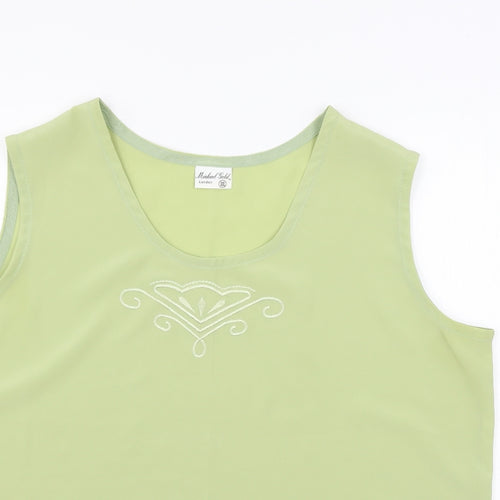Michael Gold Womens Green   Basic Blouse Size 2XL