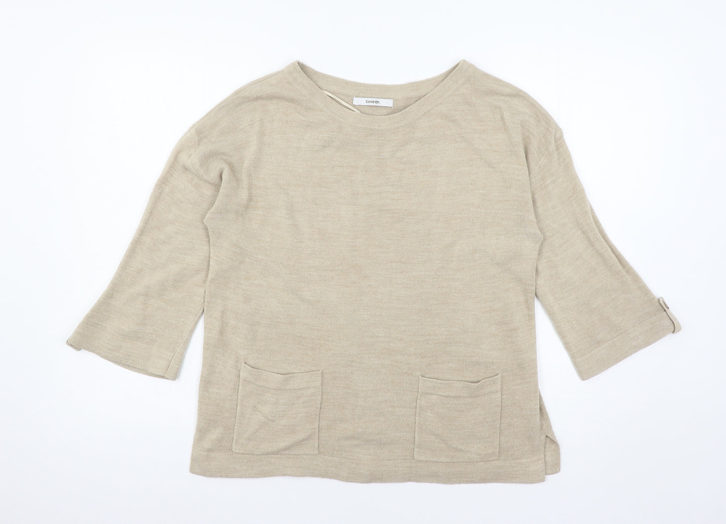 George Womens Brown  Knit Pullover Jumper Size 12