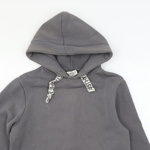 Just Hype Womens Grey  Jersey Pullover Hoodie Size 10
