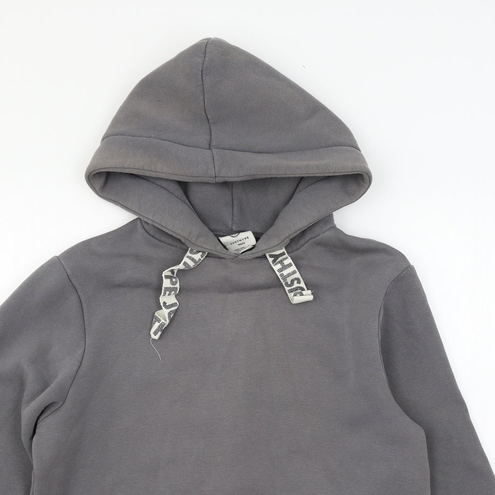 Just Hype Womens Grey  Jersey Pullover Hoodie Size 10