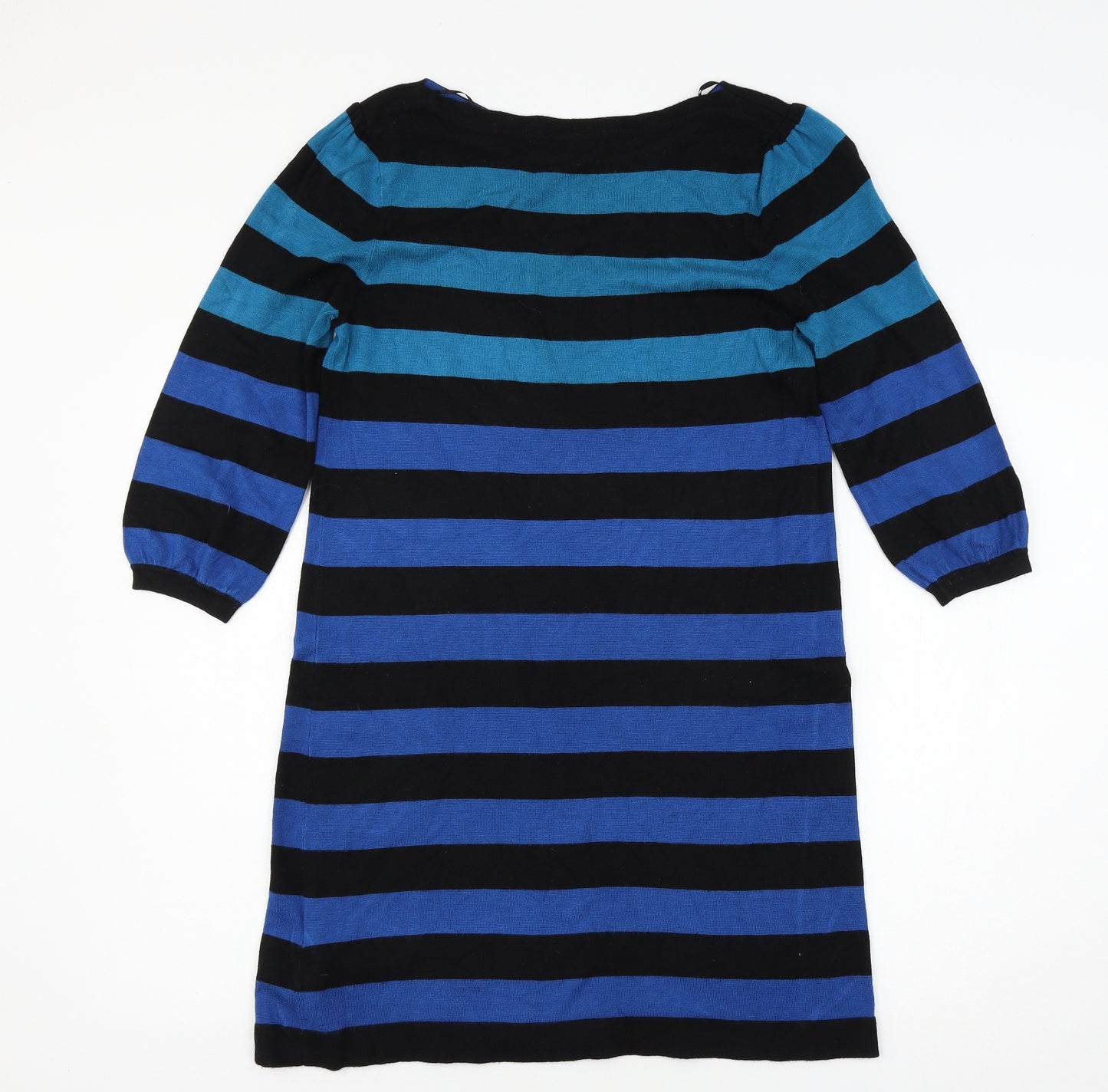 Marks and Spencer Womens Black Striped Knit Jumper Dress  Size 10