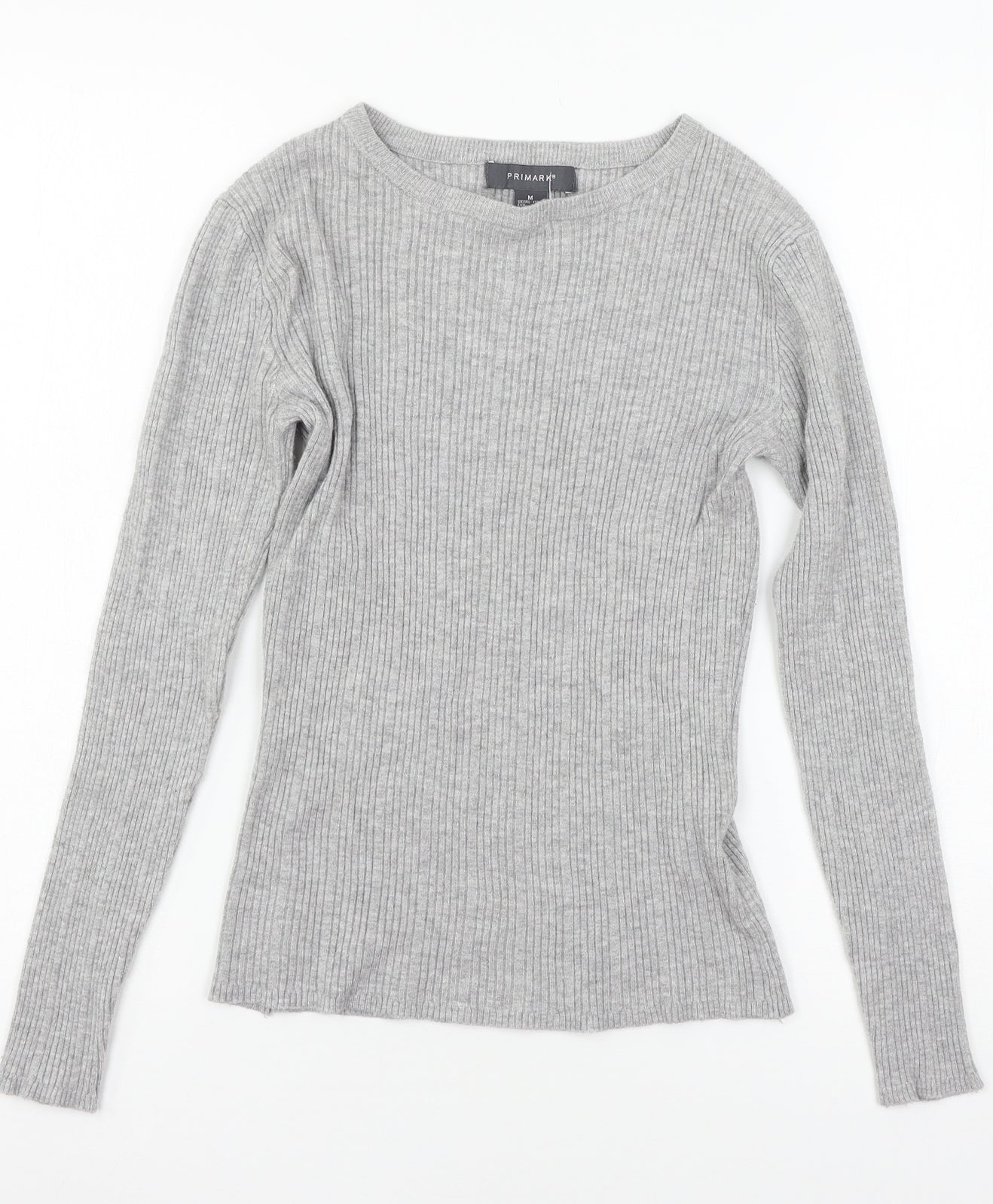 Primark Womens Grey  Knit Basic T-Shirt Size 12