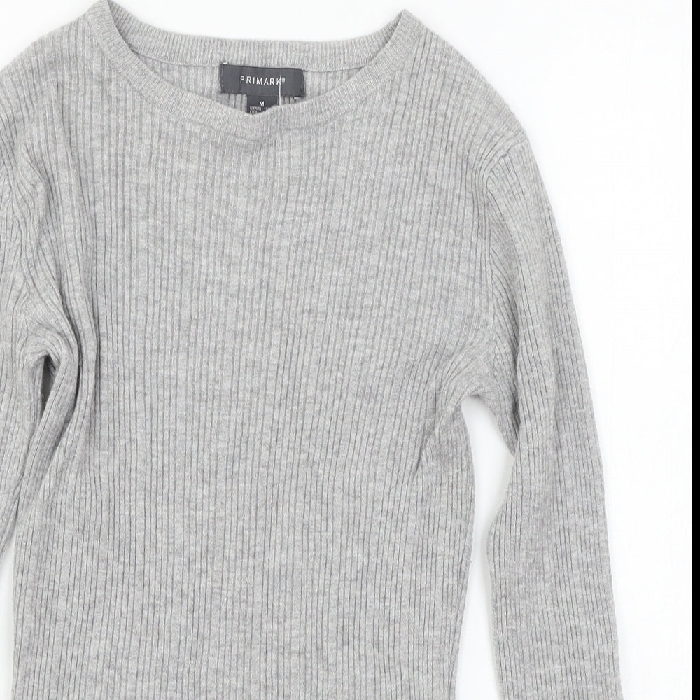 Primark Womens Grey  Knit Basic T-Shirt Size 12