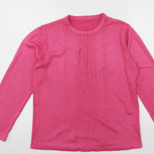 Sarah Hamilton Womens Pink  Knit Pullover Jumper Size L