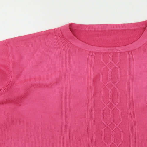 Sarah Hamilton Womens Pink  Knit Pullover Jumper Size L