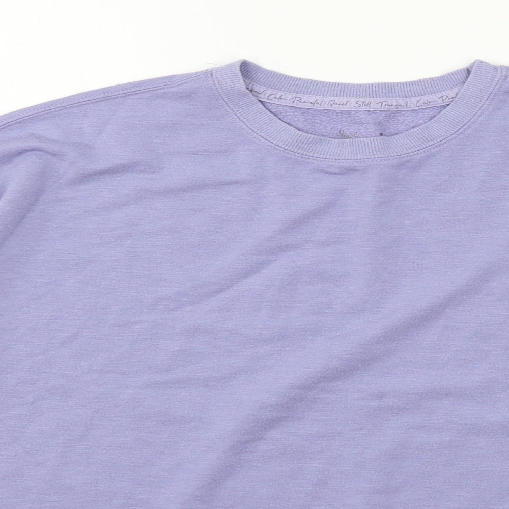 Love to Lounge Womens Blue Solid Jersey Top Pyjama Top Size 10