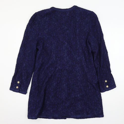 Frank Usher Womens Blue  Lace Jacket Blazer Size 14