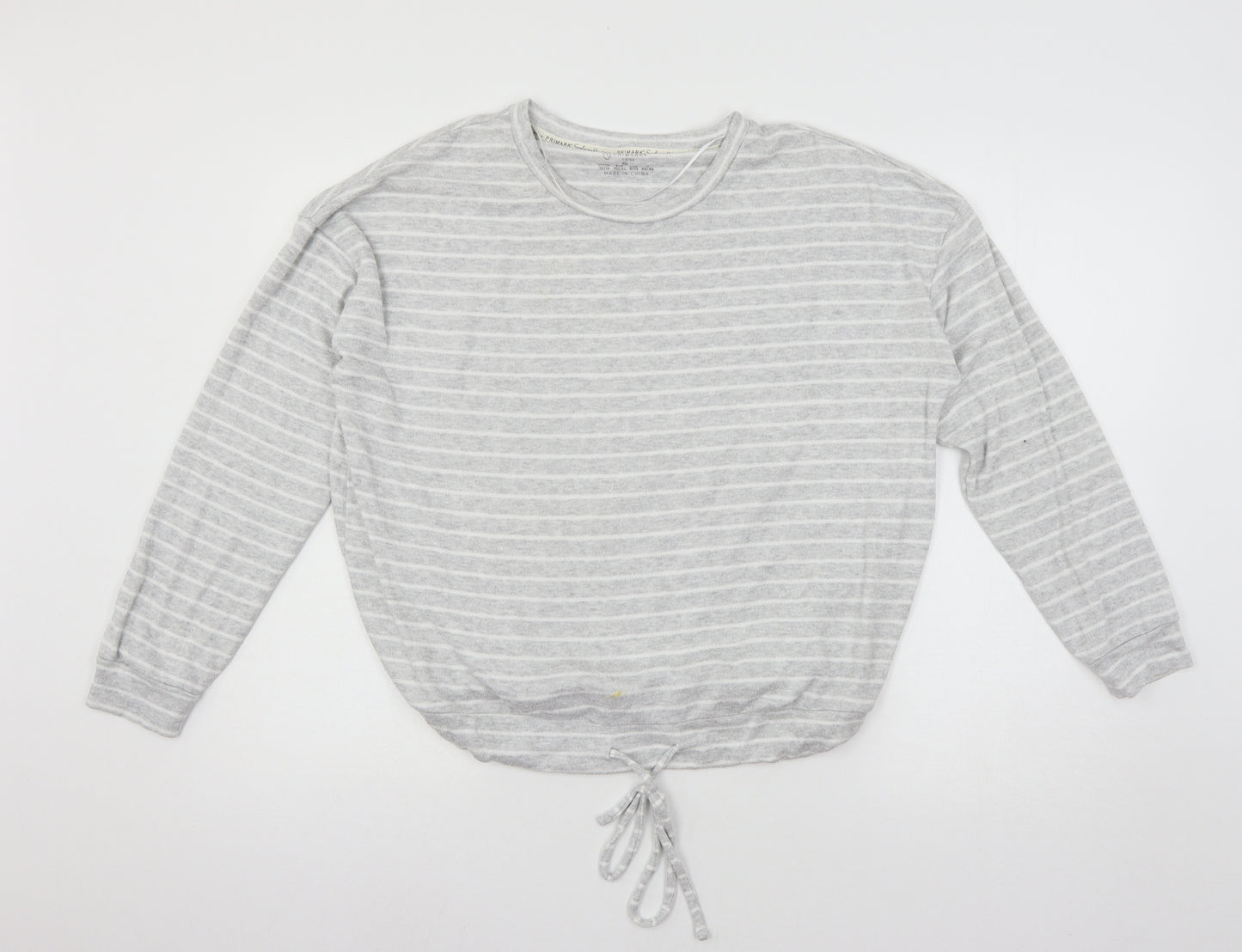 Primark Womens Grey Striped Jersey Pullover Sweatshirt Size 12