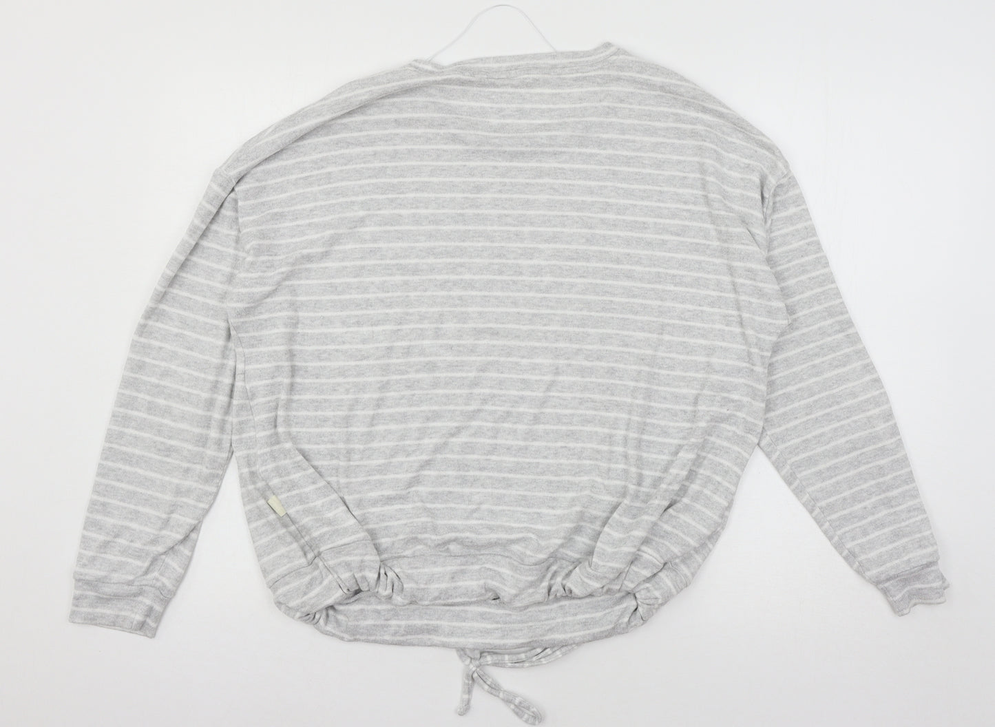 Primark Womens Grey Striped Jersey Pullover Sweatshirt Size 12