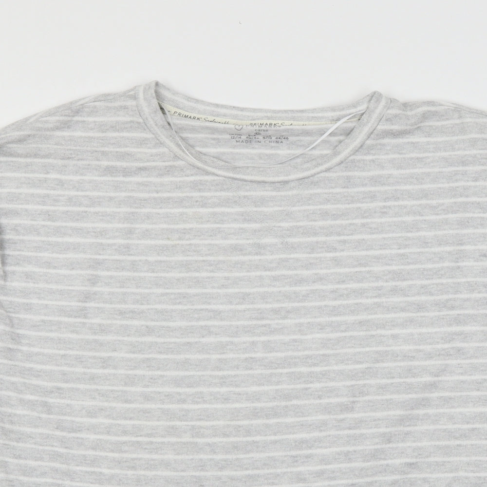 Primark Womens Grey Striped Jersey Pullover Sweatshirt Size 12