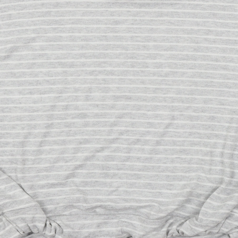 Primark Womens Grey Striped Jersey Pullover Sweatshirt Size 12
