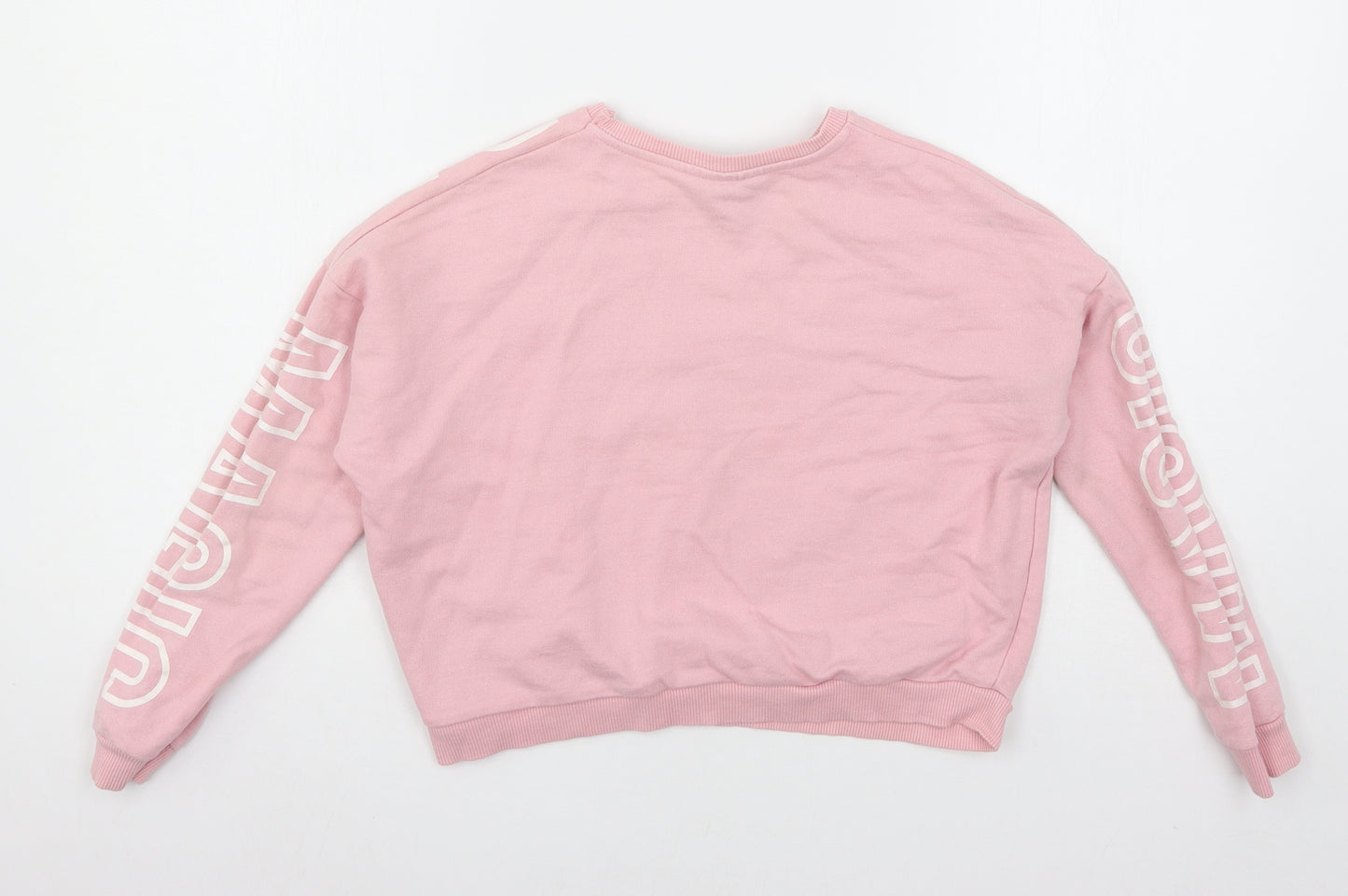 Preworn Girls Pink  Jersey Pullover Sweatshirt Size 10-11 Years  - Unicorn