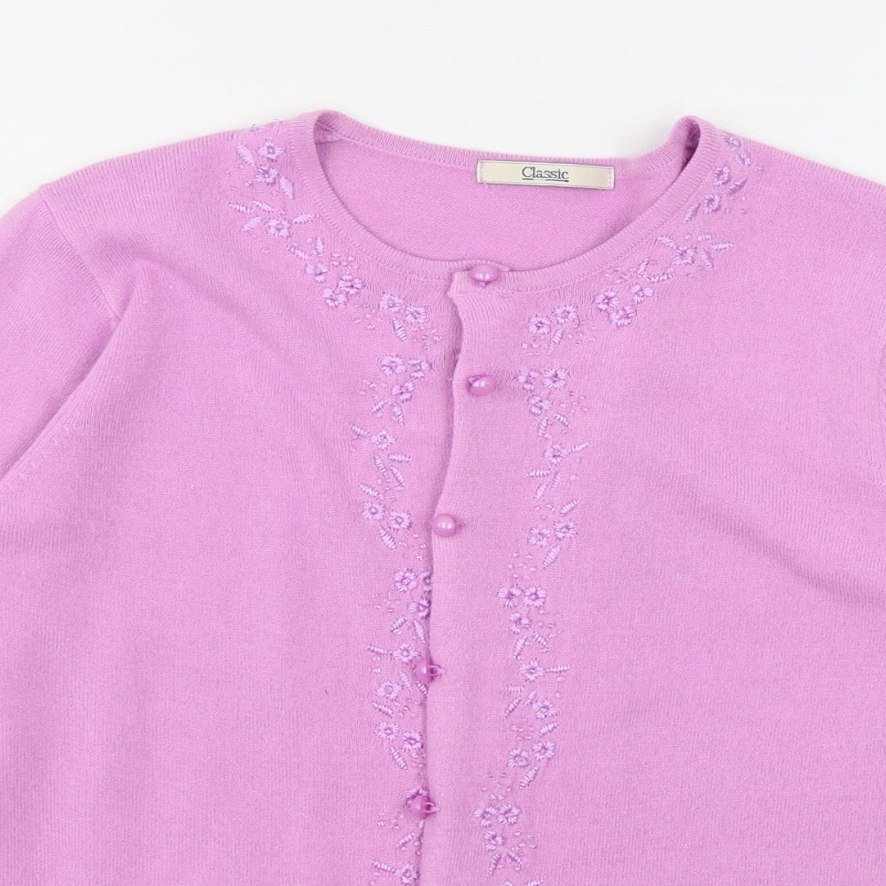 Marks and Spencer Womens Purple  Knit Cardigan Jumper Size 12