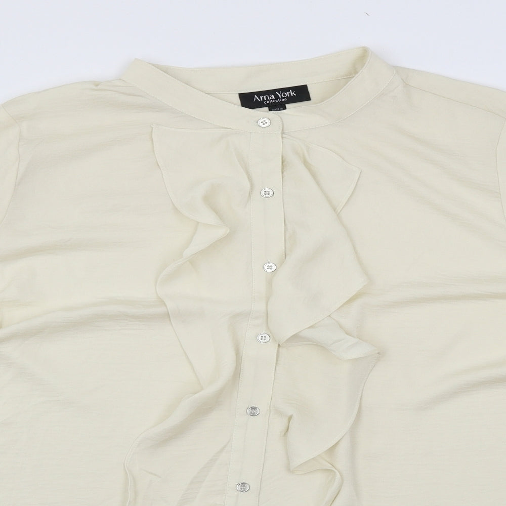 Arna York Womens Ivory   Basic Blouse Size 26